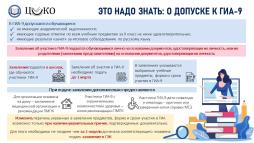 Это надо знать: Информация о допуске к ГИА-9
